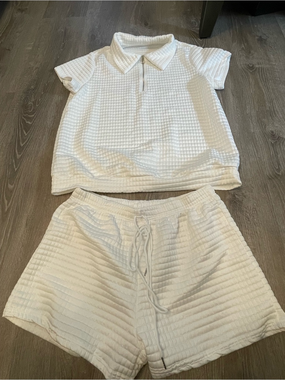 Shein White Two Piece Set: size 1XL